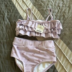 NWT COTTON ON KIDS Girls purple 2 piece swimsuit